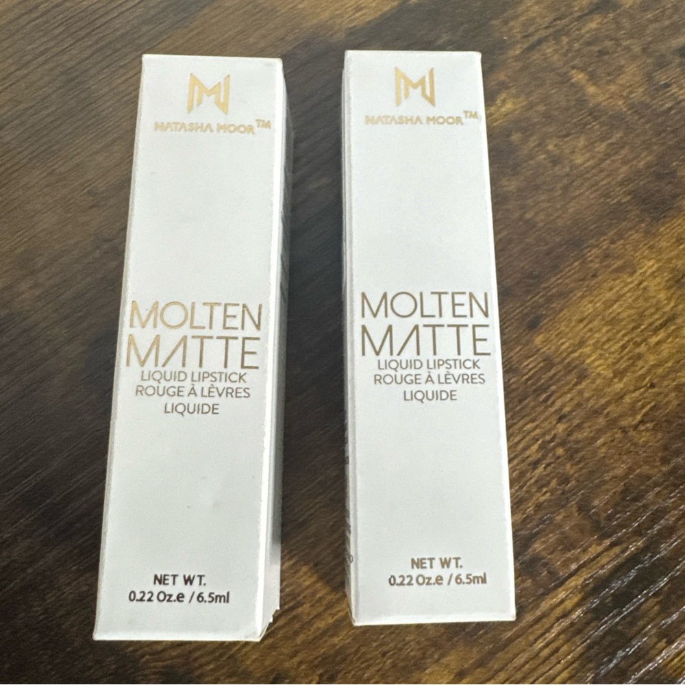 Natasha Moor MOLTEN MATTE LIQUID LIPSTICK Soul 0.22 oz x 2 Pack.